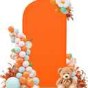 4FT Mini Arch Cover  Petite Stretch Fabric for Baby Showers, Kids Birthdays & Photo Corners  Orange Backdrop for Small Events & Tablescapes
