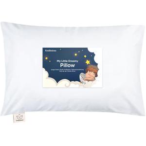 Toddler Pillow with Pillowcase - 13x18 My Little Dreamy Kids Travel Bed Pillows for Sleeping, Organic Cotton Small Pillowcase, Soft & Breathable, Machine Washable, Toddlers 2-5 Years Old (Soft White) 