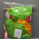 Christmas Costume for Men Adult Santa Claus Suit 7PCS Green Furry Monster Deluxe Xmas Halloween Cosplay Outfit, 4XL