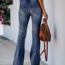 Koinshha Womens High Waisted Jeans Flare Stretch Boyfriend Bootcut Casual Denim Pants