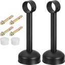 uxcell 2 Set Ceiling Mount Curtain Rod Bracket, Fit 32mm/1.26" Pipe Length 200mm/7.87" Stainless Steel Curtain Rod Hooks Hangers for Walls Wardrobe Pipe Curtain Pipe, Black
