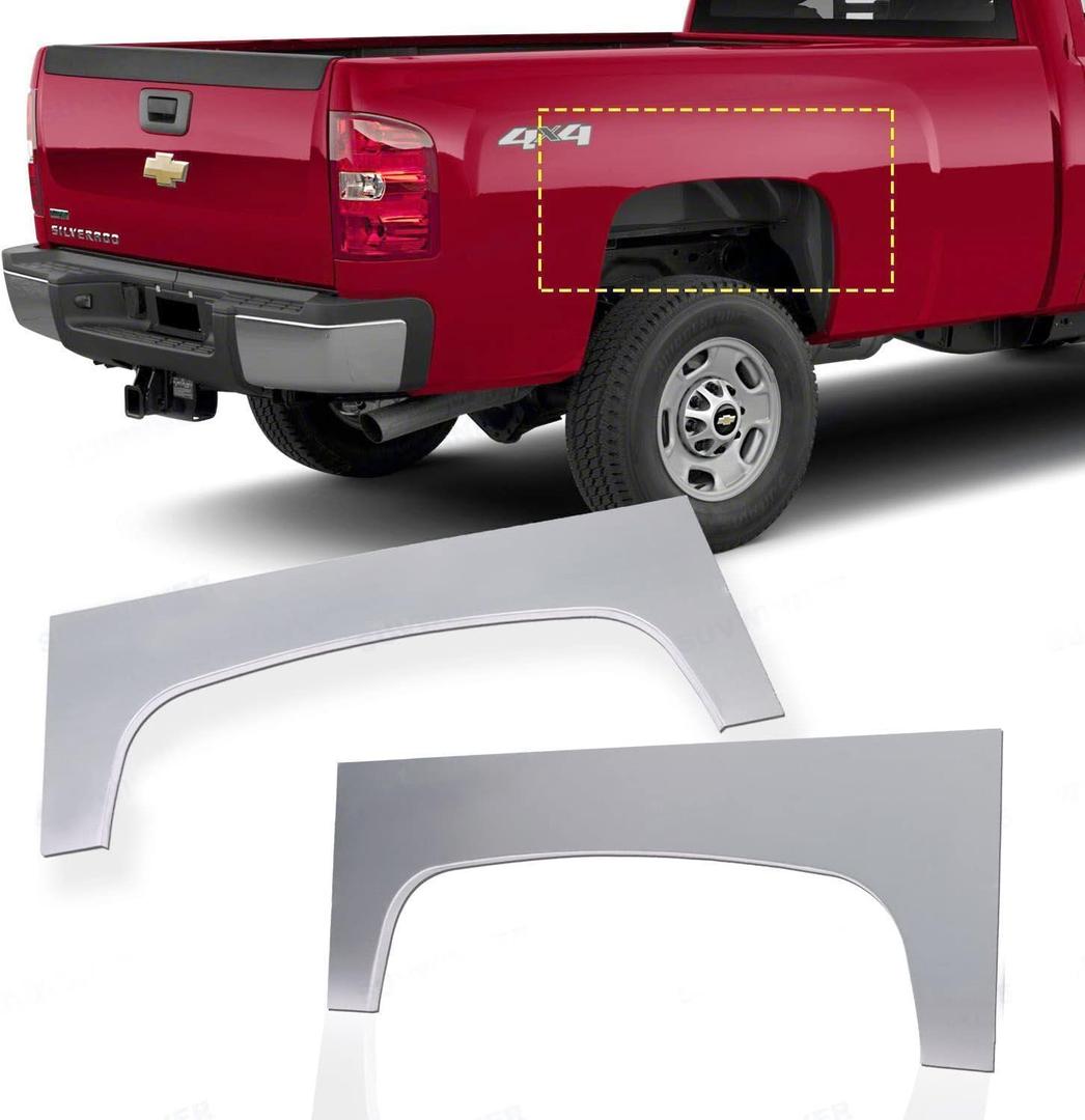ELITEWILL Pair Upper Rear Wheel Arch Skin Repair Panel Fit for 2007-2013 Chevy Silverado Pickup 1500 2500HD