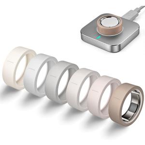 Ultra-Thin Covers Compatible with Oura Ring Gen 4/4 Ceramic/Oura Ring Gen 3 Cover, Anti-Scratch Silicone Smart Rings Accessories Protector for RingConn Gen 2/2 Air/ULTRAHUMAN for Women Men, 6 Pack (S (6/7/8/9/10), Khaki+Milk+Light Gray+Soft Gray+Ice Gray+Starlight)