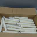 Baquler 24 Pcs 10 Inch Ivory Flameless Taper Candles LED Candle Sticks Battery Operated Flickering LED Candlestick Window Plastic Candle for Wedding Halloween Christmas Decor(No Battery)