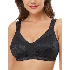 Wingslove Women's Full Coverage Non Padded Comfort Minimizer Wire-Free Bra, Size 36DDD