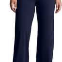 Aoxjox Women's Velura Straight Leg Yoga Pants, Buttery Soft PlushFlex Mid-Waist Wide-Leg for Workout & Casual Leggings (Blue, 2XL)