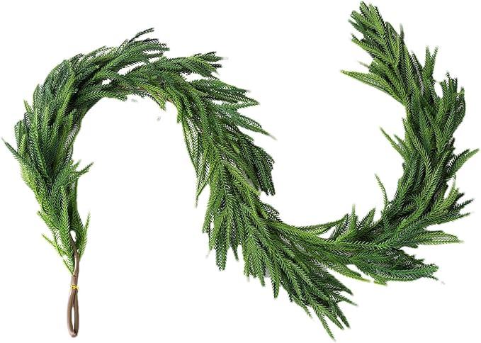 Norfolk Pine Natural Touch Garland | Christmas Greenery Garland Artificial Garland - 106inches Christmas Greenery Garland Artificial Garland for Holiday Mantel Fireplace Table Centerpiece