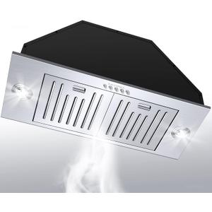 Range Hood Insert 36 Inch, 800 CFM Range Hood Insert, Ultra-quiet Insert Range Hood,3-speed Vent Hood Insert, Ducted/Ductless Hood Range Insert, Stainless Steel Built In Range Hood, EL11-36