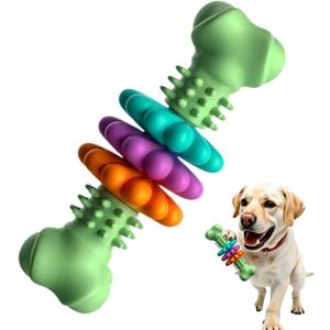 Puppy Teething Toy, Durable Chew Toy for Small Dogs, Interactive Bone Toy to Keep Puppies Busy, Teeth Cleaning Dog Toy for Small Breeds (Grenn)