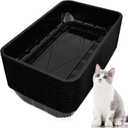 Tessco for you 60 Pack Cat Disposable Litter Boxes Plastic Kitty Litter Trays Recyclable Pans for Pet Travel, 16.7 x 10.5 x 3.4 Inch(Black)