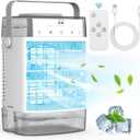 Portable Air Conditioners, 1000ml Portable Air Conditioner, 1600ml Computer SP120 RGB Fans Blue, Powerful 3 Speeds 7 Colors LED Portable Personal for Room Bedroom