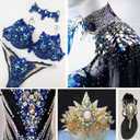 DONGZHOU 80pcs Sew On Rhinestones Round Flat Back Sew On Glass Rhinestone Sewing Crystal Gems Stone Beads for Costume, Clothes, Garments, Dress, Jewelry, Belt, Shoes and DIY Crafts