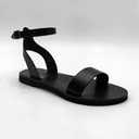 Women's Ankle Strap Flat Sandals Open Toes One Band Buckle Summer Dressy Sandals 24.5cm