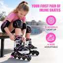 Kuxuan Adjustable Illuminating Roller Blades for Girls Boys Kids Ages 4-8 8-12 Outdoor Beginner Inline Skates with Full Light-Up Wheels for Women Men Adults Beginners, XLarge - Adult (W8-10/M7-9)
