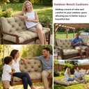 60x40 in Replacement Swing Cushions for Outdoor Furniture,2-3 Seater Waterproof Porch Bench Cushions with Ties and Backrest - 5" Thick Patio Swing Chair Cushion for Garden Backyard(Khaki)