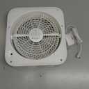 AMACOOL Table Fan, 12 inch Box Fan with 3 Adjustable Speeds & 8HRS Timer, 270 Pivoting Quiet Air Circulator, Desktop Fan for Bedroom Bathroom Kitchen Office, AC Adapter Included-White