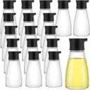 Tanlade 18 Pcs Soy Sauce Dispenser Leakproof Cruet Dispenser Set Small Sauce Bottles Glass Soy Container Oil Dispensing Bottles Seasoning Vinegar Cruet with Lid for Kitchen Cooking, Black