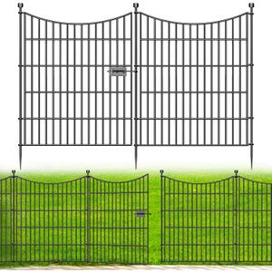No Dig Dog Fence Outdoor for Yard with Gate, 32 in(H) X 23.6 ft(L)