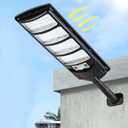 Viruhaka Solar Outdoor Lights,448LEDs Street Lights with 20000LM Hight Brightness, IP66 Waterproof Security Flood Light, Dusk to Dawn Solar Street Lights,for Exterior Wall, Patio, Yard, Deck, Garden (1 Pack(SMT-F160), Black)