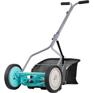 American Lawn Mower Company 1304-14GC 14-Inch 5-Blade Push Reel Lawn Mower with Grass Catcher, Mint (14-Inch, 5-Blade with Bag)