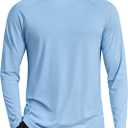 COOFANDY Men's Sun Protection Shirts Long Sleeve Rash Guard Swim T-Shirts Lightweight Quick Dry Fishing Shirts (Black, L)