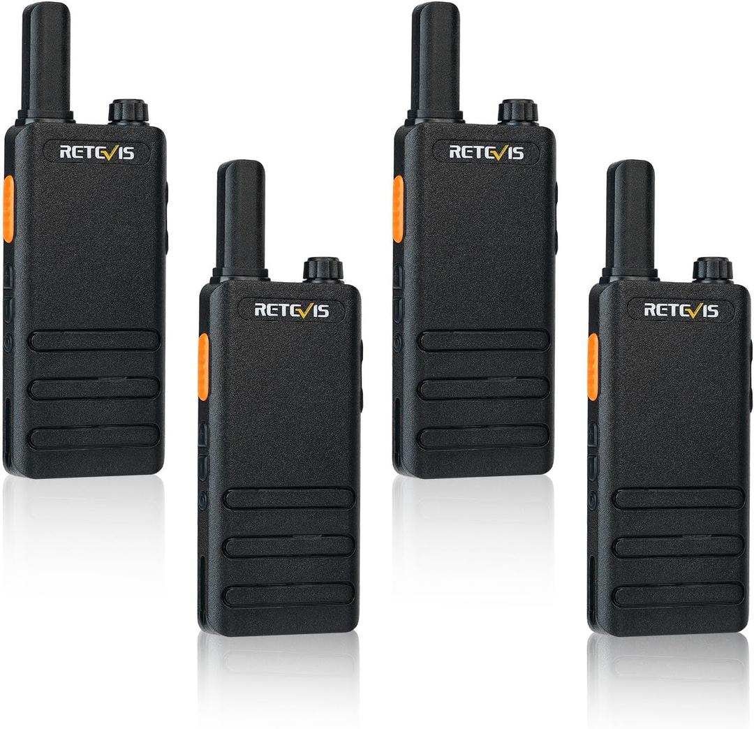 Retevis RT22P,New Version of RT22(2.0),Rechargeable Walkie Talkies for Adults,Compact FRS Two-Way Radios,VOX Handsfree,1620mAh Large Battery,USB C Charger,2 Way Radio for Small Store Hotel(4 Pack)