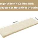 PURE ERA Ultra Plush Carpet Stair Treads 9.5 X 36 Inch Beige 14 Pcs | Soft Indoor Stair Protector,Reduce Noise,Self Adhesive Peel and Stick Non slip Stair Treads,Washable Reusable,Easy Install
