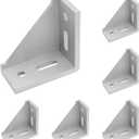 6Pcs 4040 Inside Corner Bracket Gusset, Silver Aluminum Extrusion Brackets, L Bracket Connector for 4040 Series Aluminum Extrusion Profile with Slot 8mm