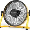 Battery Operated Powered 14 Inch Floor Fan High Velocity Rechargeable Fan Cordless Metal Blade Portable Fan for Camping Travel Patio Tent Indoor Outdoor 360 Degree Manual Tilt 12 Speed
