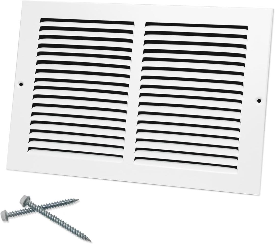 12"W x 8"H [Duct Opening Size] Steel Return Air Grille, Air Return Vent Cover for Ceiling and Sidewall - HVAC Air Vent Covers - [Outer Dimensions: 13.75"W x 9.75"H]