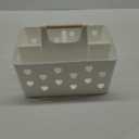 Portable Shower Caddy Plastic Shower Basket Organizer Divided Bathroom Caddy Storage Cleaning Caddy Tote with Handle for College, Dorm Room, Kitchen, White