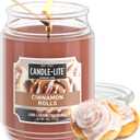 Candle-lite Fall Scented Candles, Cinnamon Rolls, 18 oz Jar, Proudly Poured in The USA, Aromatherapy Candle, Single-Wick with 110 Hours of Burn Time, Perfect for Creating an Inviting Ambiance