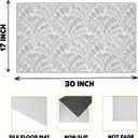 Vintage Leaf Botanical Door Mat, Boho Abstract Doormat for Indoor Outdoor Entrance Porch, Mid Century Modern Welcome Mats for Front Door, Boho Leafy Bathmat Rug for Bathroom, 17x30 Inches (Grey)