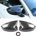 Moonlinks Compatible with 2022 2023 2024 2025 2026 Honda Civic Side Ox Horn Mirror Cover Overlay, Carbon Fiber LH & RH Side Door Exterior Rearview Mirror Cap Trim for 11th Gen Civic (1 Pair)