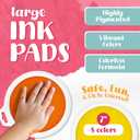 8 Pc Large Ink Pads for Kids - Washable Ink Pads for Kids - Hand/Handprint/Footprint Size - Washable Stamp Pads Kids Non Toxic Ink Pads for Stamps, Crafting, Finger Paint, Card Making, Gift for Kids
