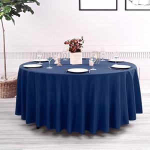 6 Pack Navy Blue Round Table Cover 88 IN