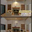72in Large Boho White Ceiling Fan Lights with Remote Control 42W LED Coastal Ceiling Fan with Lights 3 Blade Weathered Wood Ceiling Fans Outdoor Farmhouse for Patio Living Room Kitchen