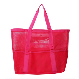 2 x Kbndieu Large Mesh Beach Bag, Foldable Summer Beach Tote Bags with Zipper Pocket, Mesh Toys Pool Travel Bag for Family Travel Vacation Cruise Essentials