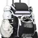 KAVIGOR Catchers Gear Bag with Wheels, 90L Rolling Baseball/Softball Bag Holds 2 Sets of Gear with Glove Compartment, Helmet Holder & Shoe Compartment