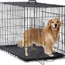 BestPet | Dog Crate | 48" | Black | Foldable Metal Kennel with Double Doors, Secure Slide-Bolt Latches, Leakproof Tray | Portable Dog Cage for Large Breeds | for Travel, Indoor & Outdoor Use