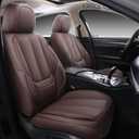 Coverado Seat Covers, Car Seat Covers Full Set, Leather Seat Covers for Cars, Car Seat Protector, Car Seat Covers Front Seats and Back Seats Universal Fit for Most Cars Brown
