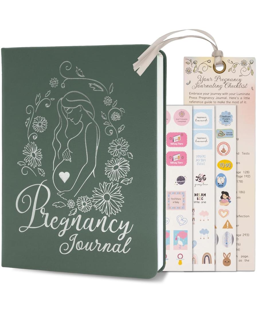 Keepsake Pregnancy Journal with Weekly Guides, Milestone Pages, and Gift-Ready Packaging - Beautiful Mom To Be Gift - Premium Pregnancy Gifts for Expecting Mom (338 Pages, Acid-Free Paper, Hardcover)