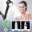 Filtered Shower Head with Handheld, High Pressure 5-Spray Shower Head with Filters for Hard Water, ON/OFF Switch Showerhead for Pets Bath, Shower Heads Filter - Remove Chlorine, Reduce Dry Itchy Skin (Black)