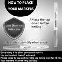 Silver Metallic Permanent Markers, 24 Pack Silver Metallic Marker Pens for Artist Illustration, Industrial Marking, DIY Crafts, Gift Card Making