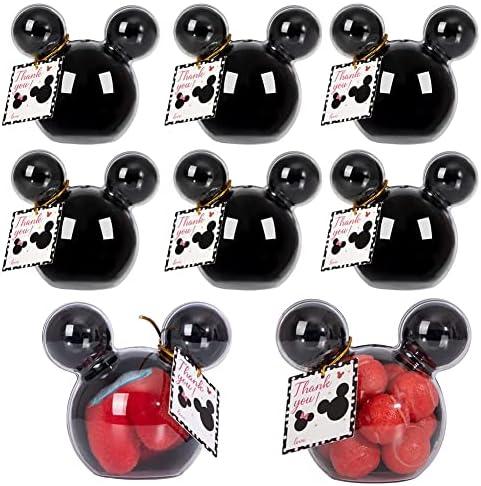 fozi cozi, 8 Pack Cartoon Mouse Party Favors for Kids 4-8 - Mouse Birthday Party Supplies, Candy Box Bags, Ice Cream Containers Bowls, Black