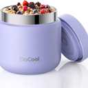 DaCool Kids Thermo for Hot Food 13 OZ Insulated Food Jar Kids Lunch Food Thermo Vacuum Stainless Steel Insulated Lunch Container Bento for School Office Picnic Travel Outdoors, Light-Purple