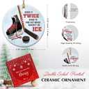 2 x Hockey Christmas Ornaments 2025 - Ice Hockey Gifts for Players, Coach, Fans, Ceramic Sports Ornament for Christmas Tree, Gift-Ready Keepsake for Hockey Enthusiasts, Family, Friends