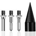 Firewood Log Splitter Drill Bit, Removable Firewood Drill Bit Wood Log Splitter Heavy Duty Electric Drills Screw Cone Driver Hex + Square + Round 32mm/1.26inch