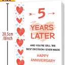 2 x FANCYLUCKY Happy 5th Anniversary Card for Husband Wife, Wood Anniversary Card Gifts for Him Her, 5 Years Married Gift for Husband Wife