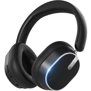 Hybrid Active Noise Cancelling Bluetooth Headphones,Bluetooth 6.0 Over Ear Wireless Headphones with 60H Playtime, Hi-Res Audio, Deep Bass, Memory Foam Ear Cups for Home Office Travel Black